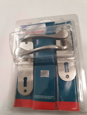 Wickes Paris Satin Nickel Lock Door Handle - 1 Pair New