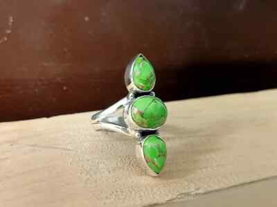 copper turquoise ring 925 Sterling Silver Band & Statement Handmade   All Size