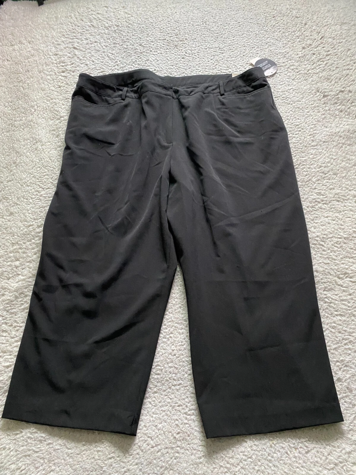 Dressbarn Women Tummy Control Capri Pants Black Size 22W (44 x 22)