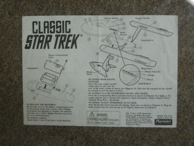 Classic StarTrek - 1995 Enterprise Instructions (375) | eBay