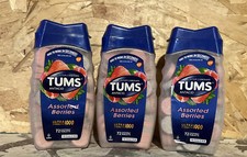 LOT OF 3 TUMS Ultra Strength 1000 Assorted Berries Chewable Tablets - 72 Count.