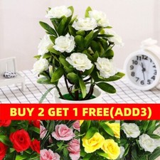 Artificial Faux Rose Flower Plants In Pot Garden Home Indoor Outdoor Decoration