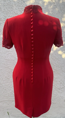 Donna Morgan Red Women's Petite Sheath Dress beaded back size 10 | eBay
