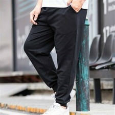 Men Casual Baggy Trousers Drawstring Tapered Pants Harem Style Plus Size New
