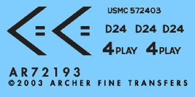 Archer AR72193 1/72 Dry Transfers of USMC M1A1 Abrams in Iraq (IOF)