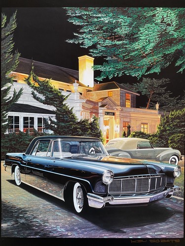 2013 Pebble Beach Concours Poster 1956 Edsel Ford Lincoln Continental Ken Eberts - Picture 2 of 3