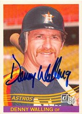 Denny Walling autographed baseball card (Houston Astros) 1984 Donruss #641