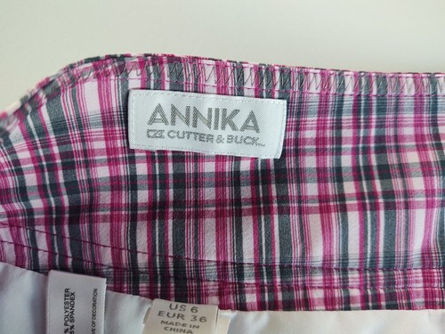 Falda Corta de Tenis Annika Cutter & Buck Rosa a Cuadros Talla 6 Elastizadas - Imagen 6 de 7
