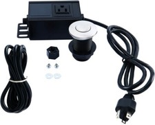 Garbage Disposal Air Switch Kit w/ Power Cord Kit Sink Top Waste Disposer