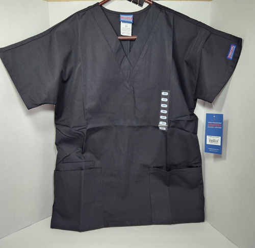 Cherokee Workwear Classic Fit V-Neck Scrub Top 4700 NEW Black Womens XS Uniform
