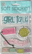 RARE! MAMBI Soft Spoken 3D stickers GIRL TALK Theme 94626 Fast FREE Ship!
