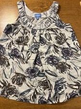 Simply Vera Size 8 Sleeveless Silver Multi Color Satin Collar Round Neck Top 