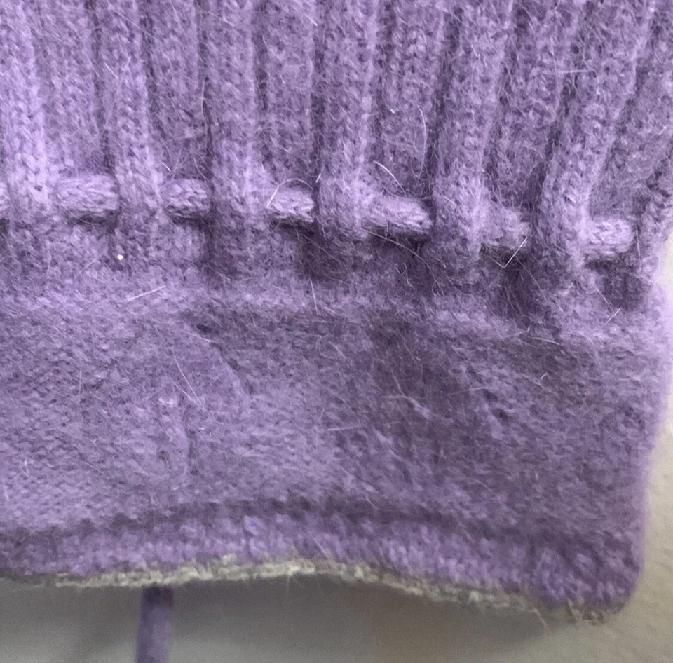Cárdigan suéter bolsillos de lana de cordero y angora púrpura Sydney Easton para mujer talla S Foto 4 de 4