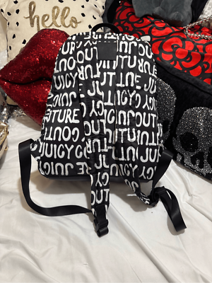 Bbw logo juicy couture black white  nylon chain backpack Bbw logo juicy couture black white nylon chain backpack | eBay main image 4