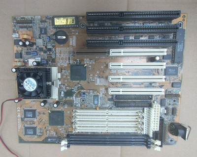 vintage computer Rare ASUS P5A-B Super Socket 7 AT Motherboard + AMD K6 CPU & Co