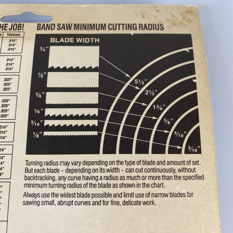 Лезвие ленточной пилы Delta 28-168 ширина 56 1/8 дюйма 3/8 дюйма, толщина 0,014 дюйма 6 точек на дюйм дерево - Изображение 3 из 4