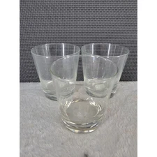Set of 4 Pottery Barn Classic DOF Low Ball Glasses Clear Drinkware Made USA
