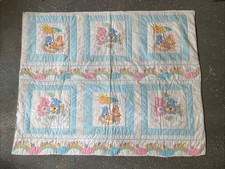 Vintage Care Bears Cousins Home Made Quilt Decor Blanket Elephant Cat