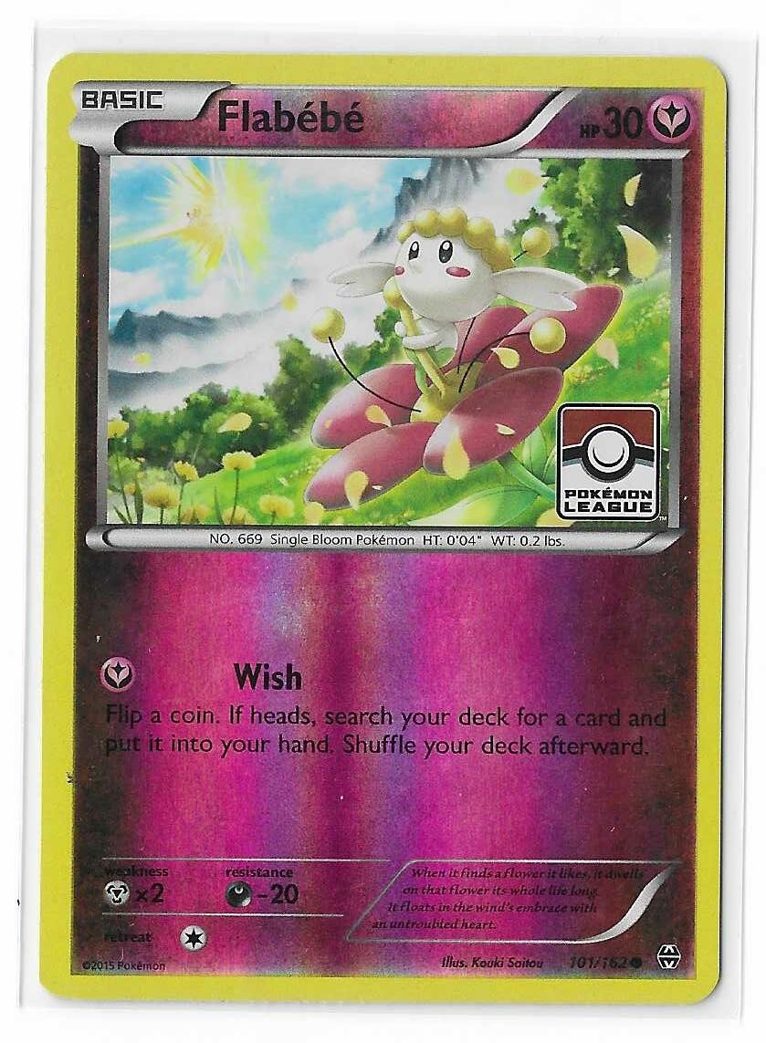 Flabebe 101/162 Stamped League Promo Reverse Holo Breakthrough Pokemon TCG LP