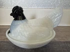 Fenton Milk Glass Amethyst Hen On Nest Frank M Fenton Estate Piece