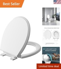 Round Toilet Seat 16.5 Inch - Soft Close, Durable PP, 2- Support Guarantee