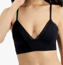 JENNI On Repeat Wide Lace Bralette Deep Black Small Size S 95 Cotton