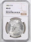 1883-O $1 Morgan Silver Dollar MS63 NGC 8676171-032
