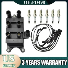 Ignition Coil+6 Spark Plug+6 Wire FD498 For Ford F150 E150 Taurus Mazda Mercury