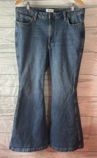 Wrangler Retro Jeans Womens 33 32 denim High Rise Flare Bell Bottom Western j408