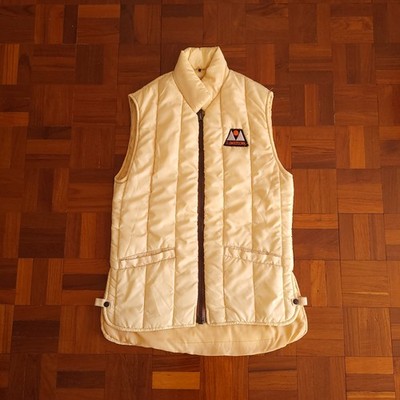 Vintage Slumberdown Cream Vertical Puffer Gilet Size M