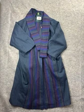 Avoca Collection Jacket Size M Irish Pure Wool Long Cape Coat Indigo Tweed Check