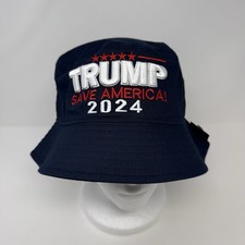 NWT 🇺🇸MAGA 45th President Trump 2024 Save America Bucket Hat Blue