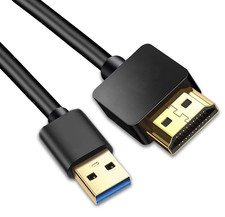 USB to HDMI Adapter Cable, USB to HDMI Male 1080P HD Monitor Display Audio Video