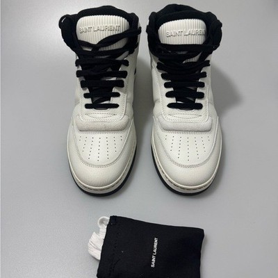 Saint Laurent SL-80 Mid Top Sneakers White Black Men s EU 42/US 9