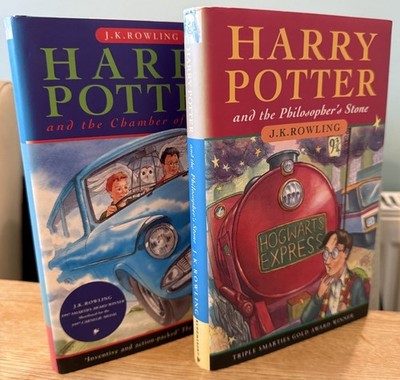Harry Potter The Philosopher's Stone 1st First Edition + Chamber Secrets Rowling