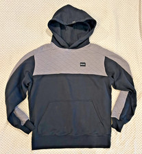 Hooey Quilted Pullover Hoodie Men s Medium Black/Gray