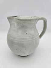 Early Jugtown Ware Milk-White Pitcher Vintage NC Seagrove Pottery  Salt Glaze