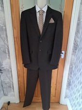 RIVER ISLAND MENS BROWN SUIT JKT 40R  / TRS 34R INC MARC DARCY TIE  & CUFFLINKS