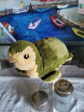 Steiff Vintage Green Turtle Plush Handcrafted 8" Collectible Used