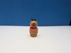 Vintage Fisher-Price Little People Tan Dog Rare HTF Red Collar Wooden