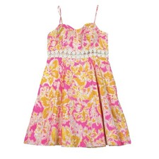 Lilly Pulitzer Lenore Lace Cut-Out Dress Kir Royale Floral Size 8 Excellent