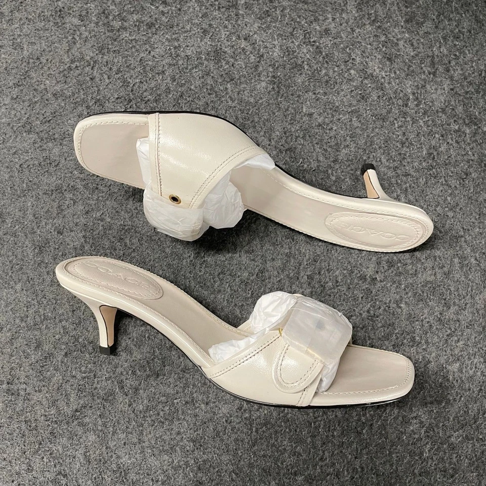 Sandalias de cuero COACH Margot para mujer talla US 7 B tiza Foto 4 de 4