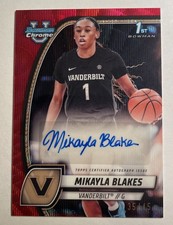 2024-25 1st Bowman U Chrome Mikayla Blakes Auto Red Wave 35/45 # 55 Topps Rookie