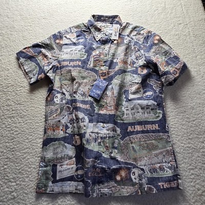 Auburn Tigers Shirt Mens Medium Blue NCAA Football Reyn Spooner Scenic Aloha
