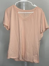 Simply Styled  Women's Light Pink Short Sleeve Blouse Shirt, Size XL.  4A