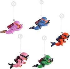 5Pcs Floating Fish Tank Decorations, Cute Little Diver Aquarium Multicolor