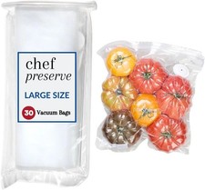 Chef Preserve Reusable Vacuum Sealer Bags for Food   30 Bpa-Free Large 12 X 13