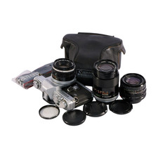 Canon PELLIX 35mm Film Mechanical SLR c/w 24/2.8, 50/1.8  135/3.5 Lenses Kit