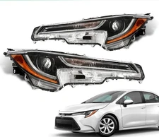 Headlights Pair For 2020 2021 2022 Toyota Corolla L LE Headlamps Left Right Side