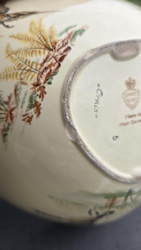 Vintage Waechtersbach West Germany Ornithological Bowl Birds Gold Trim 10.5" Dec - Picture 13 of 13